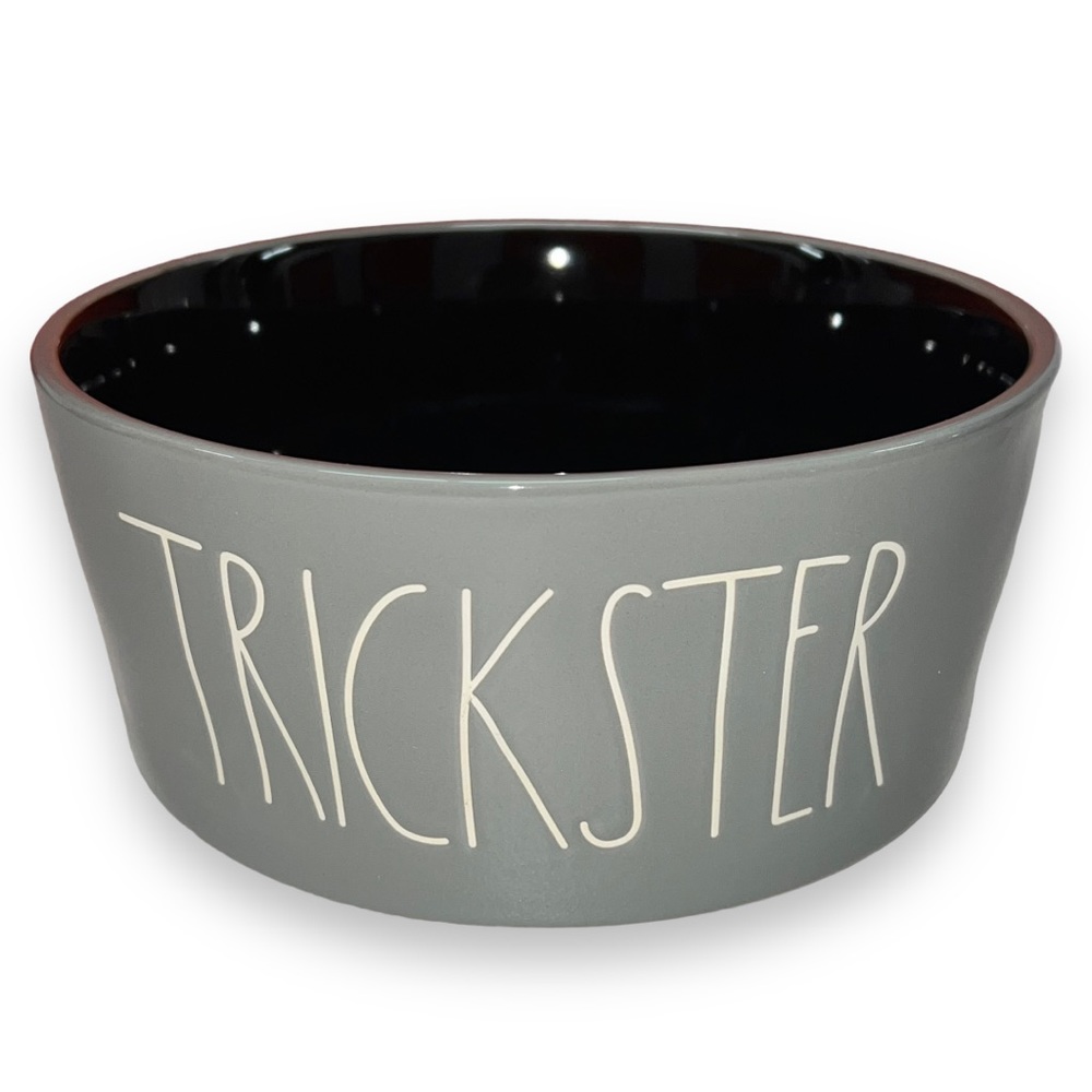NEW Rae Dunn Ceramic Dog / Pet Feeding Bowl 8” TRICKSTER